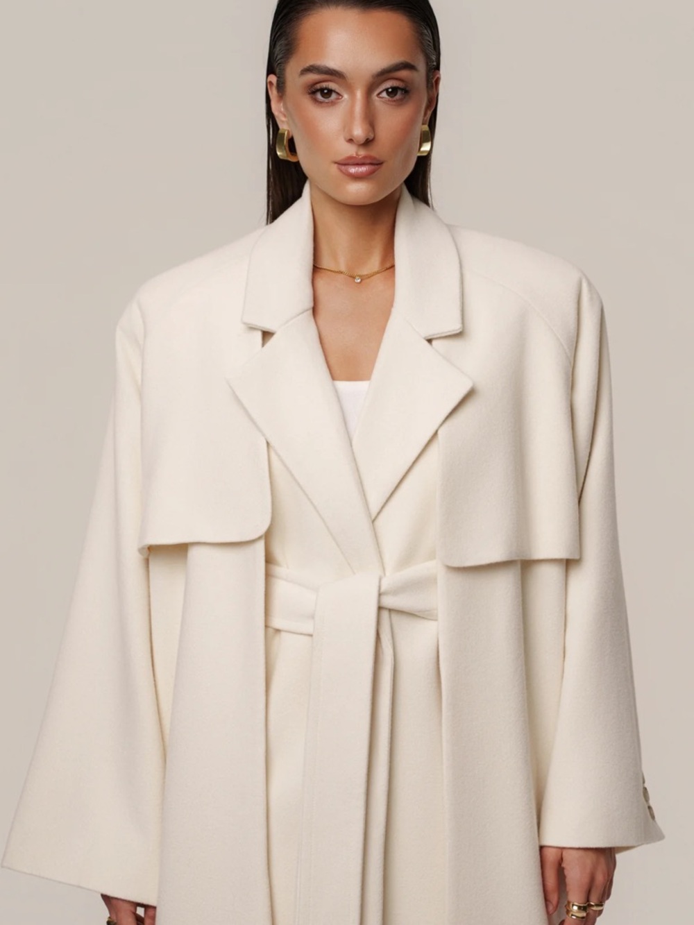 JLUXLABEL IVORY CLOUD WOVEN COAT - Picture 3 of 12